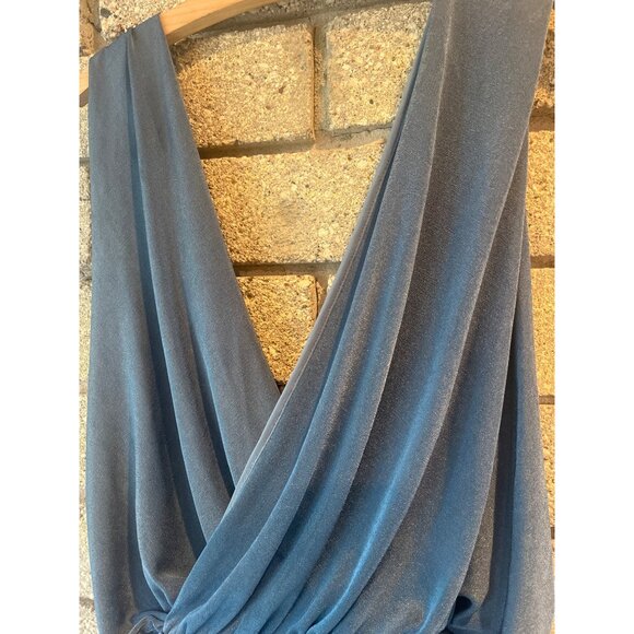 Plunging Blue Wrap Bodysuit By Intimately Free People Small Size Soft Stretchy - Picture 7 of 7
